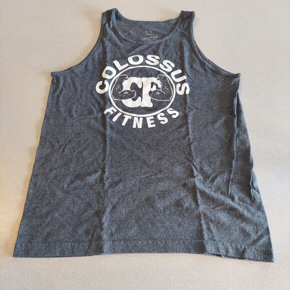 Colossus Fitness Shirt Mens Large Gray Sleeveless Tank Top Tee - Picture 2 of 6